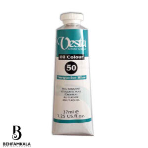 رنگ روغن وستا مدل Turquoise Blue 50 حجم ۳۷ میلی لیتر