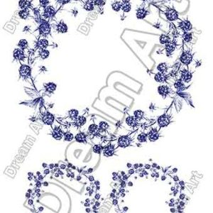 دکوپاژ الیافی دریم طرح قلم آبی دایره ای