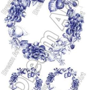 دکوپاژ الیافی دریم طرح قلم آبی دایره ای