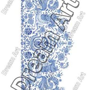 دکوپاژ برنجی(الیافی)دریم آرت کد 1023 طرح حاشیه آبی