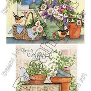دکوپاژ برنجی(الیافی)دریم آرت کد 2832 طرح زمینه گلدان