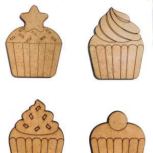 موتیف چوبی طرح کاپ کیک
