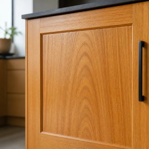 در کابینت با افکت رگه چوب پتینه سه‌بعدی آکواکول رنگ ساج (تیک) کد 66