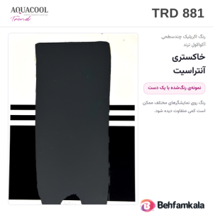 کارت رنگ رنگ آکواکول ترند خاکستری آنتراسیت کد 881؛ نمونه‌ی رنگ‌شده با یک دست